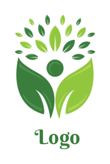 make a community logo abstract person and leaves