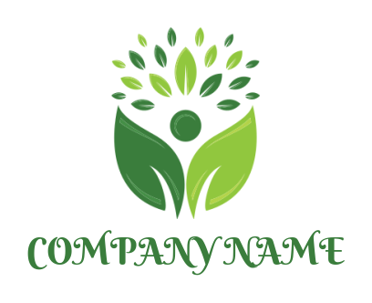 make a community logo abstract person and leaves