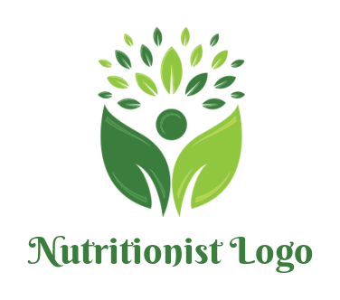 make a community logo abstract person and leaves