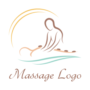 spa logo abstract person doing massage stones