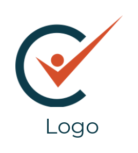 design an employment logo abstract person forming check mark 