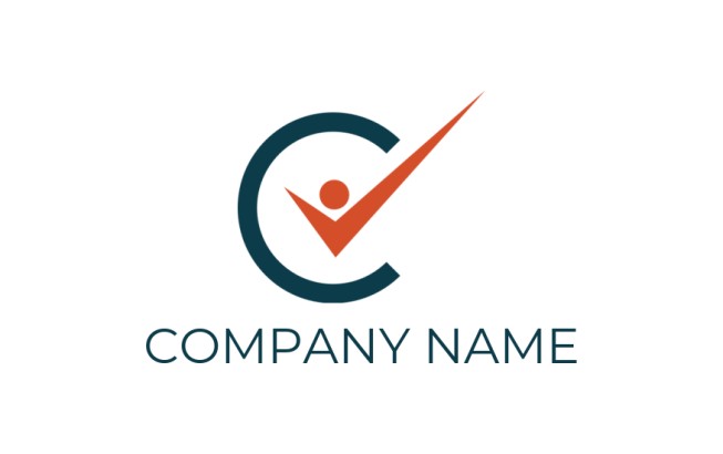 design an employment logo abstract person forming check mark 