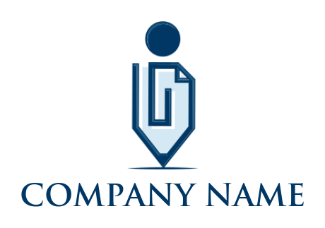 HR logo of abstract person forming pen shape