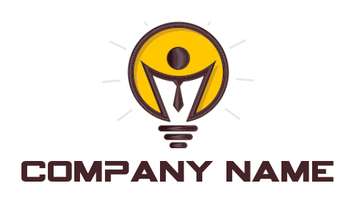 abstract logo sample person in bulb 