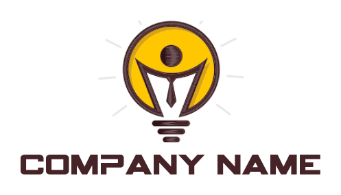 HR logo create abstract person in bulb - logodesign.net