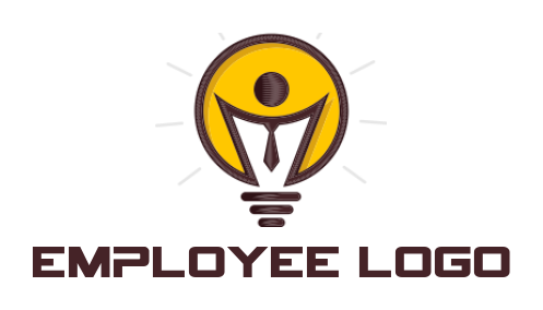 Generate a HR logo of abstract person in bulb