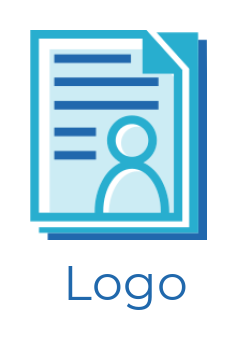make an employment logo abstract person in sheets of paper 