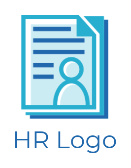 make an employment logo abstract person in sheets of paper