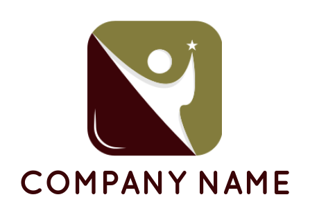 make an education logo abstract person in square - logodesign.net