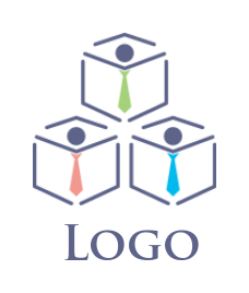 HR logo abstract people in cubes