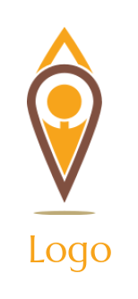 employment logo maker abstract person inside location pin 