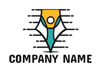 create an employment logo abstract person inside pen nib - logodesign.net