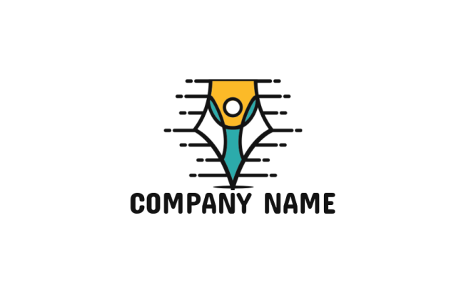 create an employment logo abstract person inside pen nib - logodesign.net