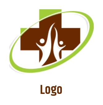 community logo abstract person in plus swoosh