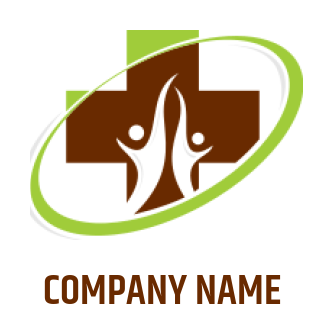 community logo abstract person in plus swoosh