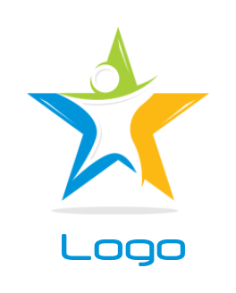  childcare logo abstract person in star symbolic