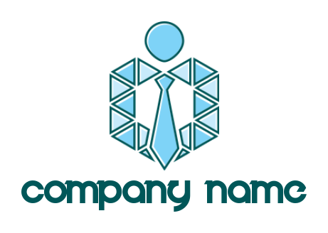 HR logo image with abstract person made of triangles - logodesign.net