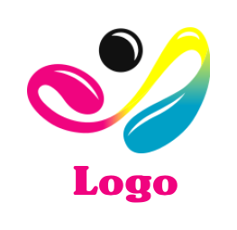 printing logo icon abstract person wave ink drop