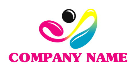 printing logo icon abstract person wave ink drop