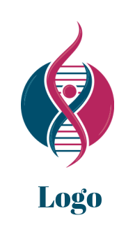 medical logo abstract person with DNA  circle