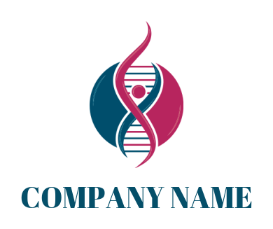 medical logo abstract person with DNA  circle