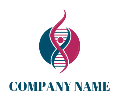 medical logo abstract person with DNA  circle