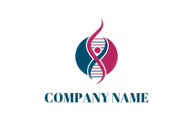 medical logo abstract person with DNA  circle