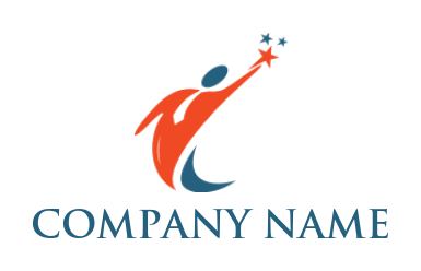 employment logo abstract person reaching to star