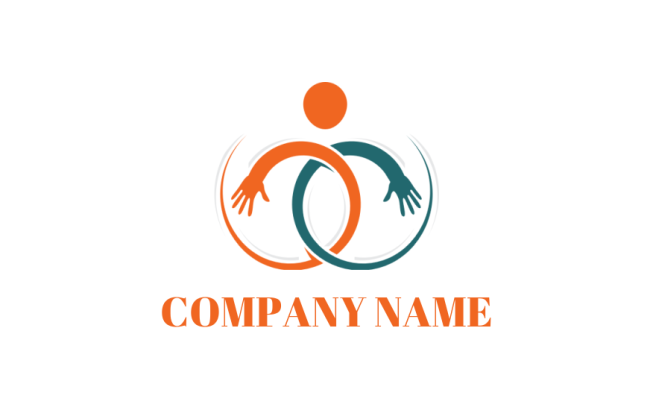 abstract person with hands and swooshes logo creator 