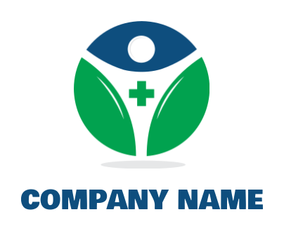 abstract person with medical sign inside circle 