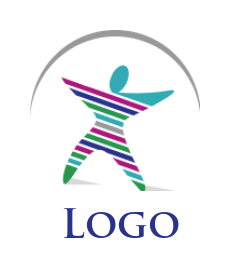 consulting logo abstract person with swoosh
