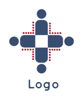employment logo online abstract persons forming plus sign 