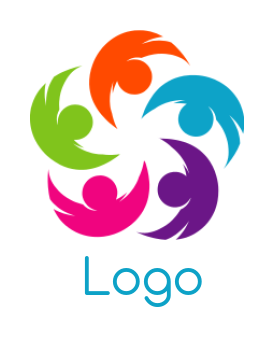 foundation logo abstract persons forming star