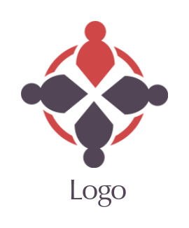 employment logo template abstract persons in circle 