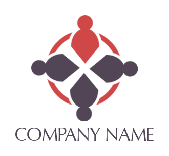 employment logo template abstract persons in circle 