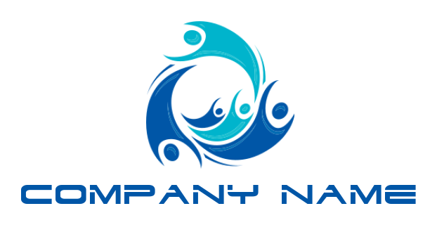 Design a logo of abstract persons make swirl 