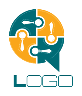 HR logo abstract persons with in chat bubble 