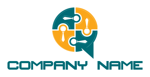 HR logo abstract persons with in chat bubble 