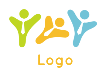 make an employment logo abstract persons with ties