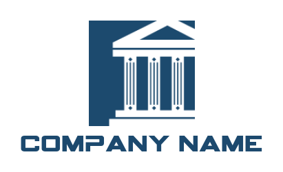 create a law firm logo pillars of justice court building in square