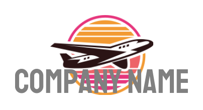 abstract plane with retro style logo generator