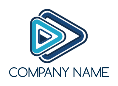 design a media logo abstract play icons - logodesign.net