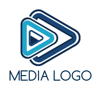 design a media logo abstract play icons - logodesign.net
