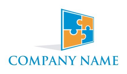 consulting logo puzzle forming rectangle