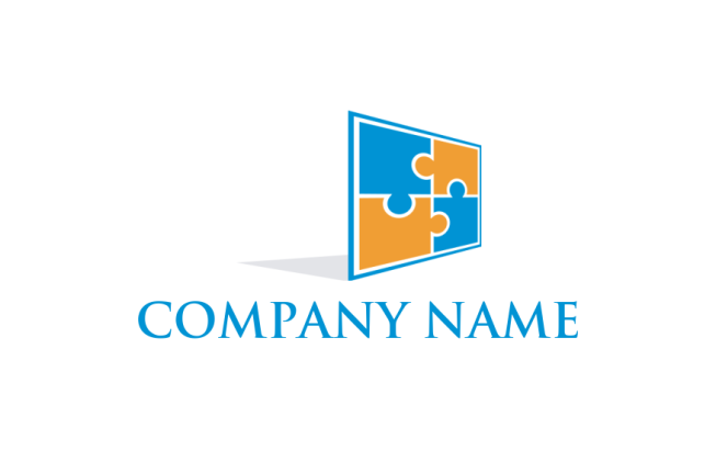 consulting logo puzzle forming rectangle