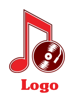 create a music logo record disc with music note