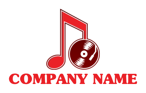 create a music logo record disc with music note