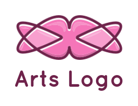art logo icon ribbon made of lines