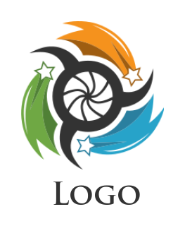 arts logo abstract ribbon moving with shutter