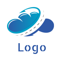 generate an IT logo of abstract road on clouds